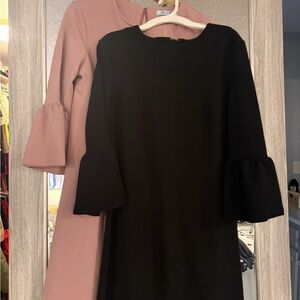 She + Sky Black and Pink Long Sleeve Dresses - Both Small. Pink is NWT.